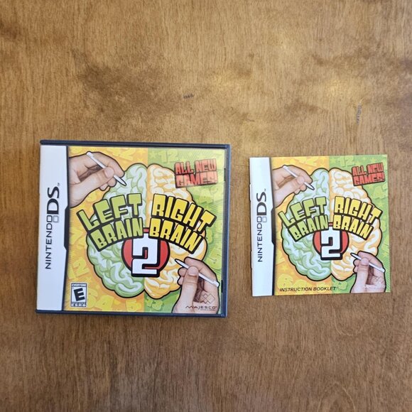 Nintendo DS Other - CASE & MANUAL ONLY - Left Brain 2 Right Brain Nintendo DS (NO GAME)
